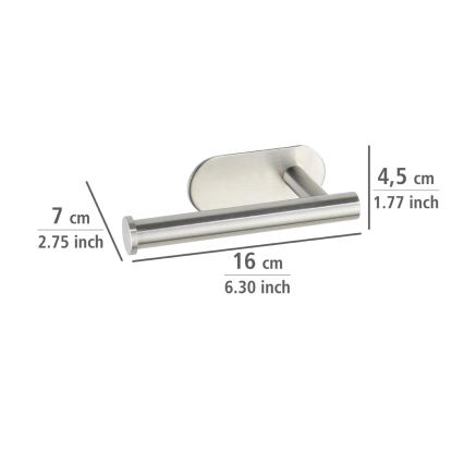 WENKO 24166100 - Toilet paper holder TURBO-LOC OREA MATT 16x7 cm stainless steel/silver