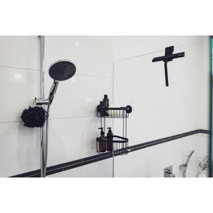 WENKO 24171100 - MOLA Shower Squeegee 21 x 24.5 cm, Stainless Steel/Black