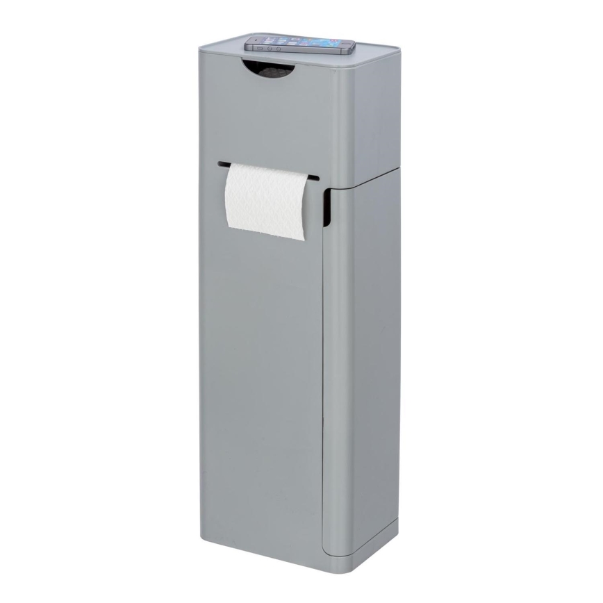 WENKO 24213100 - IMON Toilet Brush, 20 x 58.5 cm, grey