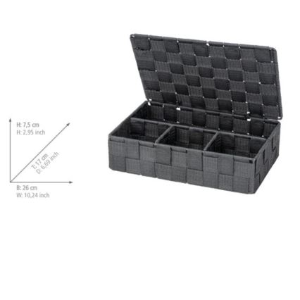 WENKO 24223100 - ADRIA Basket 26x17 cm grey/anthracite