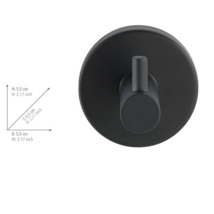 WENKO 24232100 - BOSIO BLACK Hook 5.5 x 5.5 cm stainless steel/silver