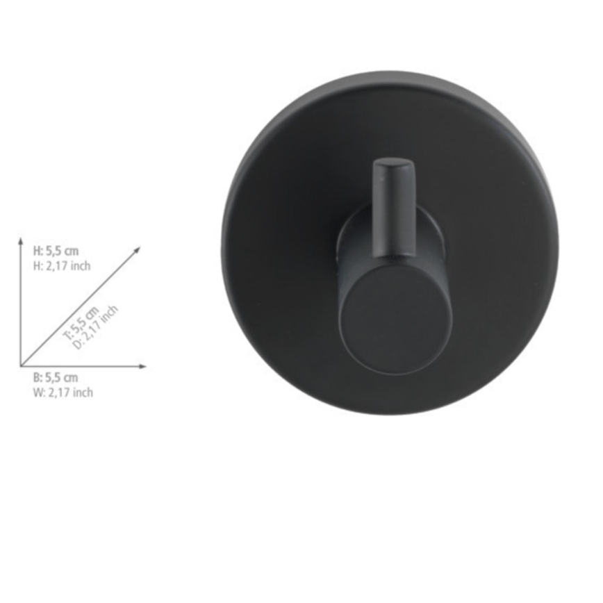 WENKO 24232100 - BOSIO BLACK Hook 5.5 x 5.5 cm stainless steel/silver