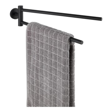 WENKO 24238100-Towel holder BOSIO BLACK 5,5x43 cm stainless steel/silver