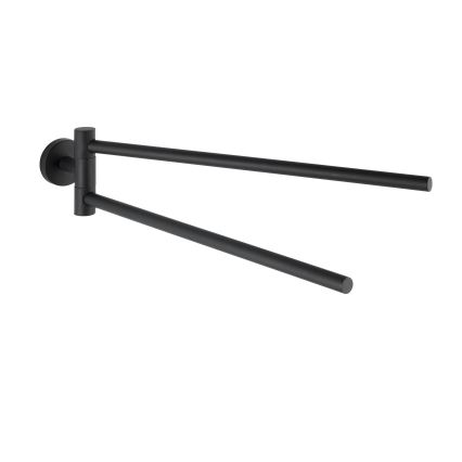 WENKO 24238100-Towel holder BOSIO BLACK 5,5x43 cm stainless steel/silver