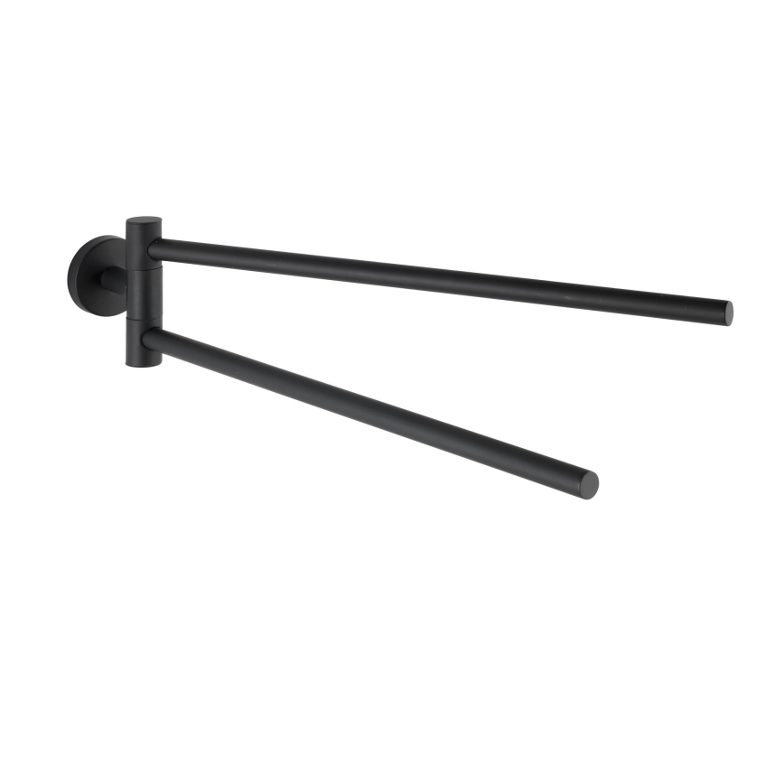WENKO 24238100-Towel holder BOSIO BLACK 5,5x43 cm stainless steel/silver