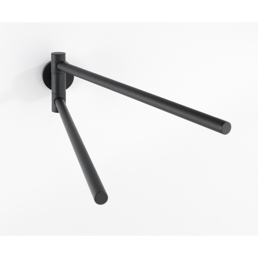 WENKO 24238100-Towel holder BOSIO BLACK 5,5x43 cm stainless steel/silver