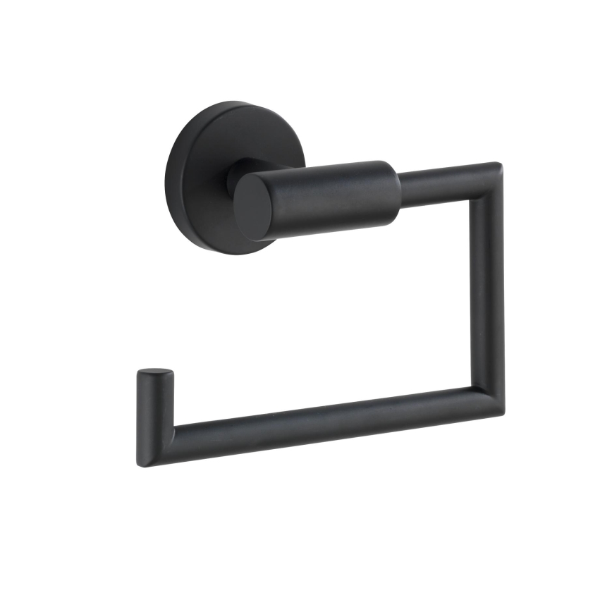 WENKO 24240100 - BOSIO BLACK Toilet Paper Holder, 15 x 10.5 cm, Stainless Steel/Silver