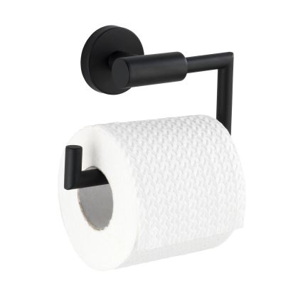 WENKO 24240100 - BOSIO BLACK Toilet Paper Holder, 15 x 10.5 cm, Stainless Steel/Silver