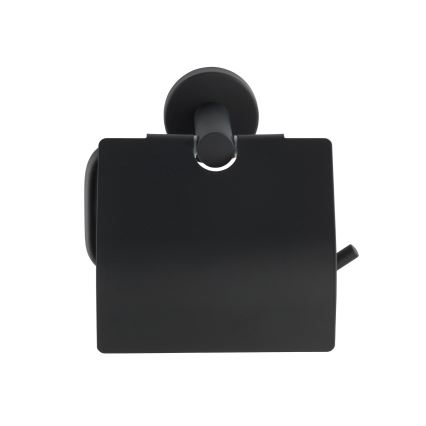 WENKO 24241100 - BOSIO BLACK Toilet Paper Holder 15 x 13.5 cm, stainless steel/silver