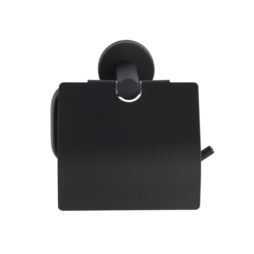 WENKO 24241100 - BOSIO BLACK Toilet Paper Holder 15 x 13.5 cm, stainless steel/silver