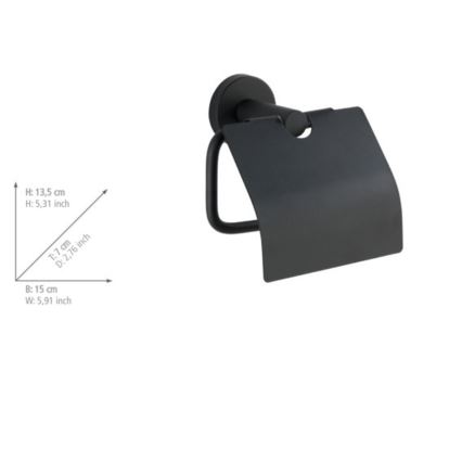 WENKO 24241100 - BOSIO BLACK Toilet Paper Holder 15 x 13.5 cm, stainless steel/silver