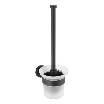 WENKO 24243100-WC BOSIO BLACK toilet brush 10x35 cm stainless steel/silver/satin finish