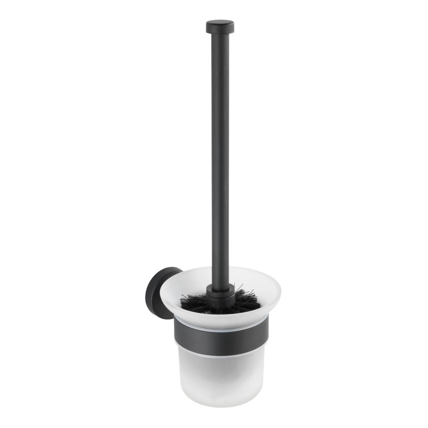 WENKO 24243100-WC BOSIO BLACK toilet brush 10x35 cm stainless steel/silver/satin finish
