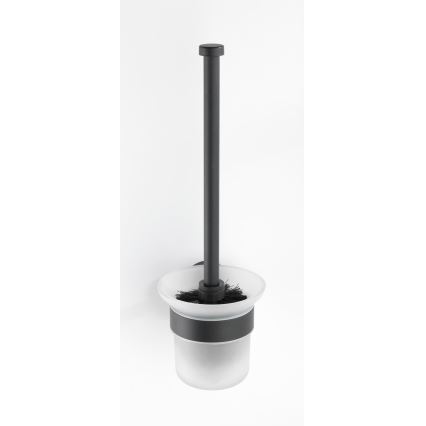 WENKO 24243100-WC BOSIO BLACK toilet brush 10x35 cm stainless steel/silver/satin finish