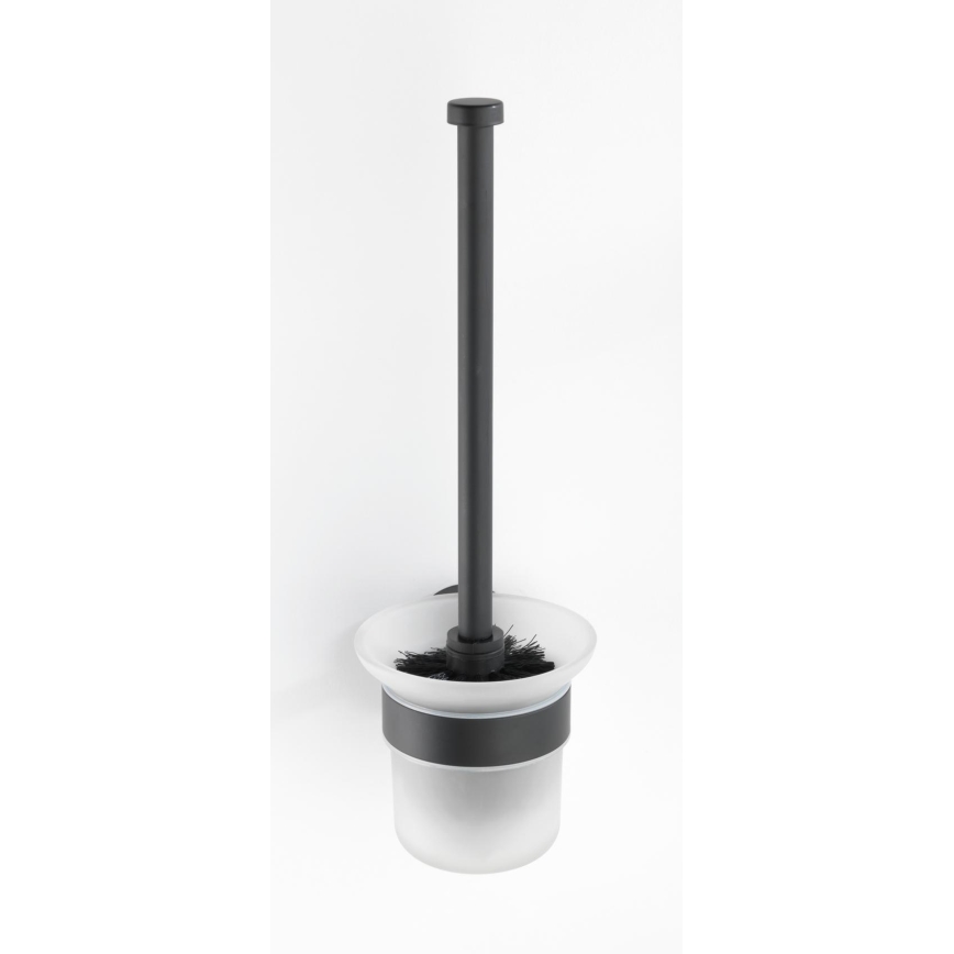 WENKO 24243100-WC BOSIO BLACK toilet brush 10x35 cm stainless steel/silver/satin finish