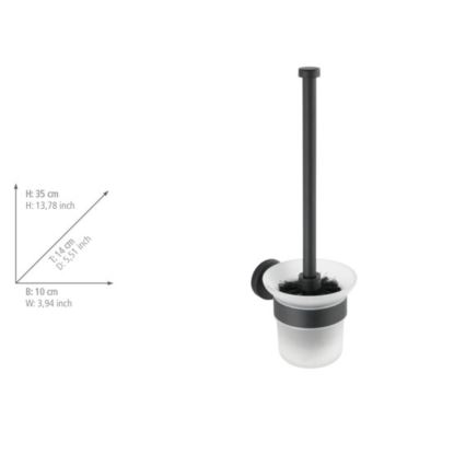 WENKO 24243100-WC BOSIO BLACK Toilet Brush 10x35 cm, stainless steel/silver/satin