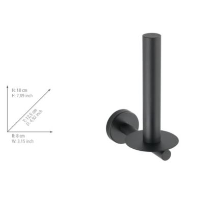 WENKO 24262100-Toilet paper holder BOSIO BLACK 8x18 cm stainless steel/silver