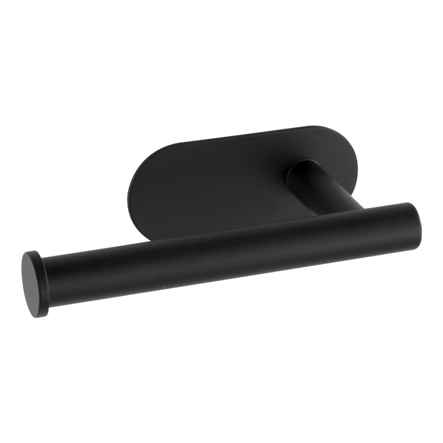 WENKO 24287100-Toilet paper holder TURBO-LOC OREA BLACK 16x7 cm stainless steel/black