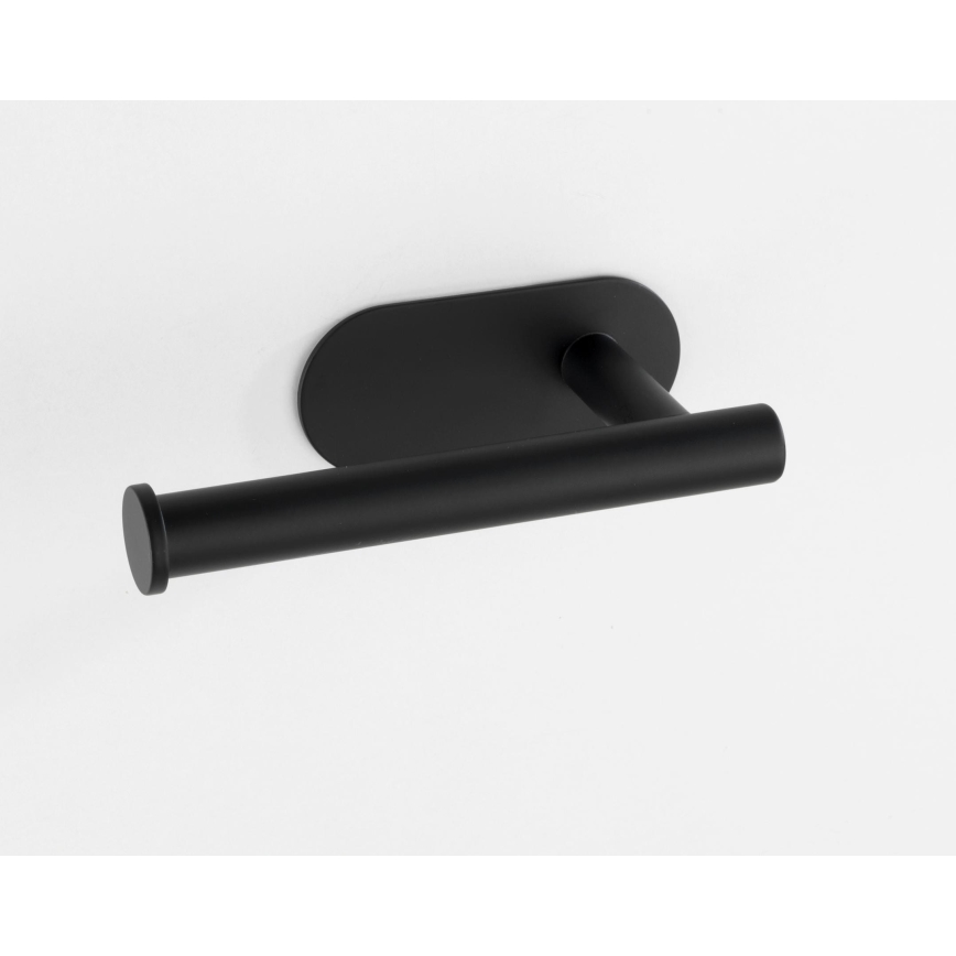 WENKO 24287100-Toilet paper holder TURBO-LOC OREA BLACK 16x7 cm stainless steel/black