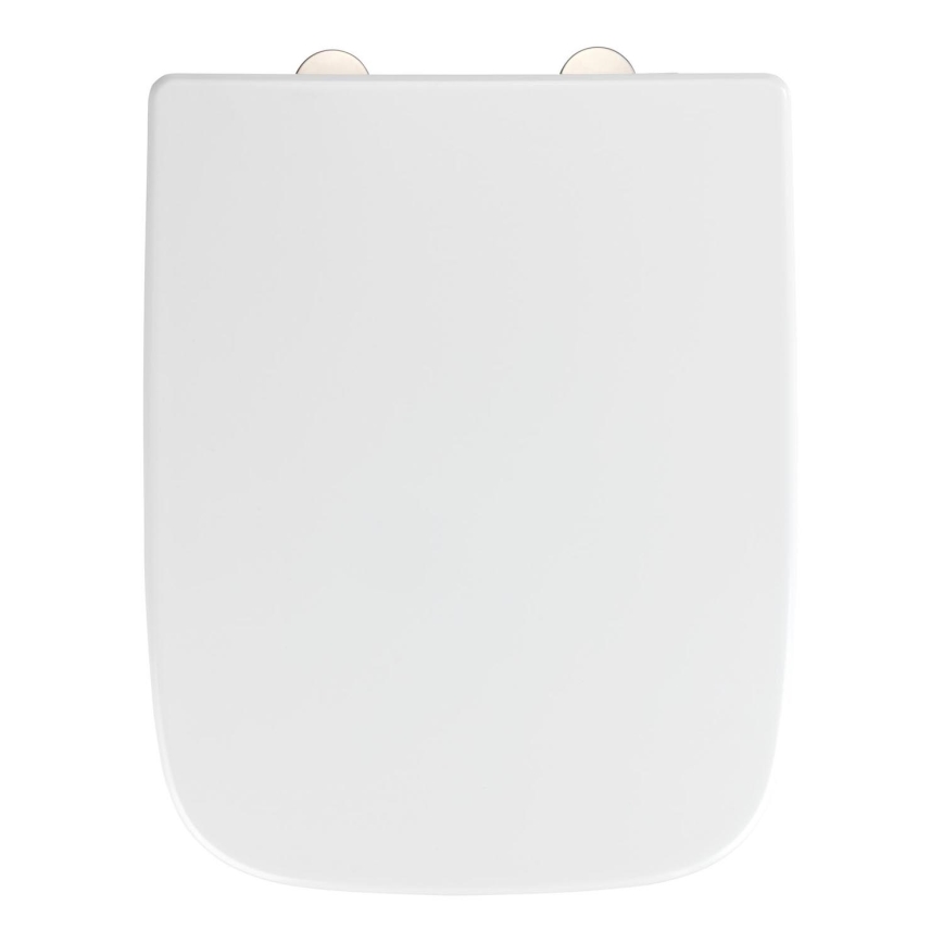 WENKO 24334100 - EXCLUSIVE Toilet Seat 46.5 x 37 cm White/Silver