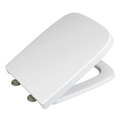 WENKO 24334100 - EXCLUSIVE Toilet Seat 46.5 x 37 cm White/Silver