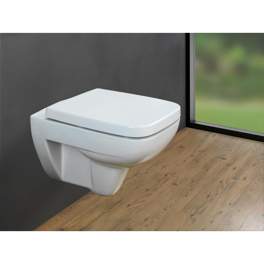 WENKO 24334100 - EXCLUSIVE Toilet Seat 46.5 x 37 cm White/Silver
