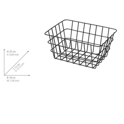 WENKO 24371100 - VIANA Basket, 18 x 25 cm, Black