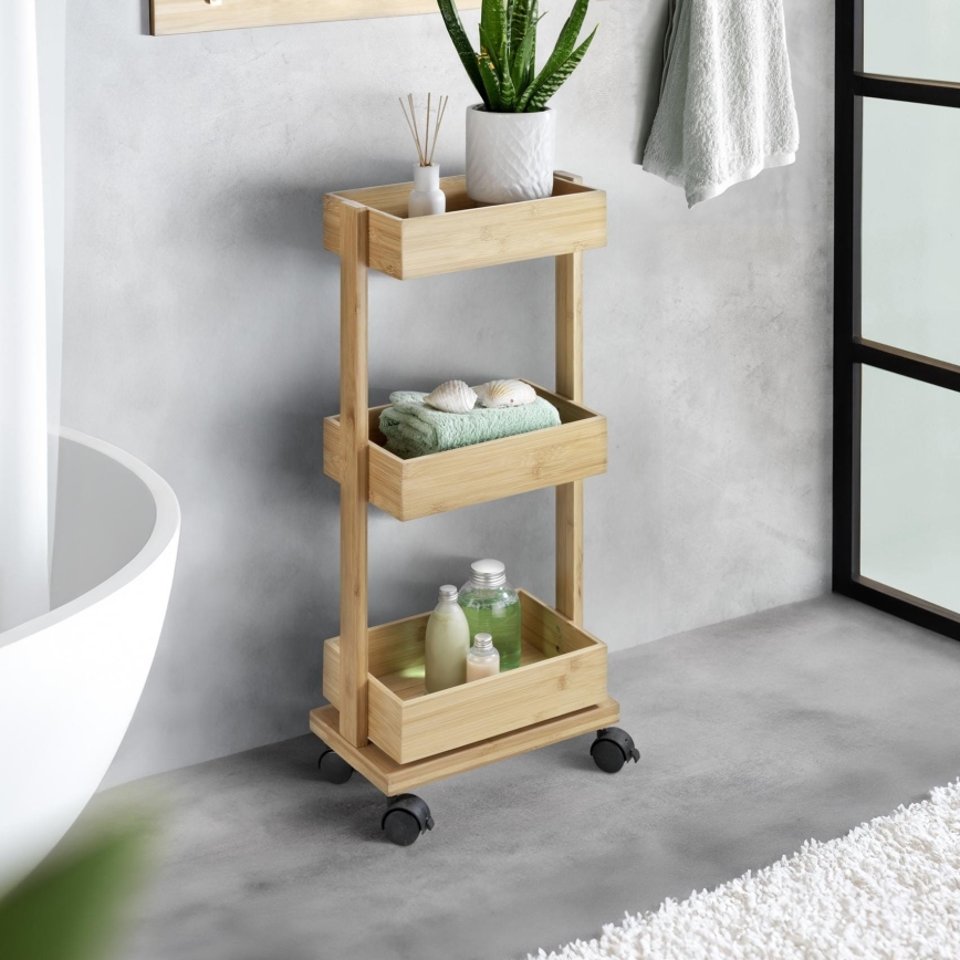 WENKO 24390100 - TORTONA shelving unit 18x71,5 cm brown/black