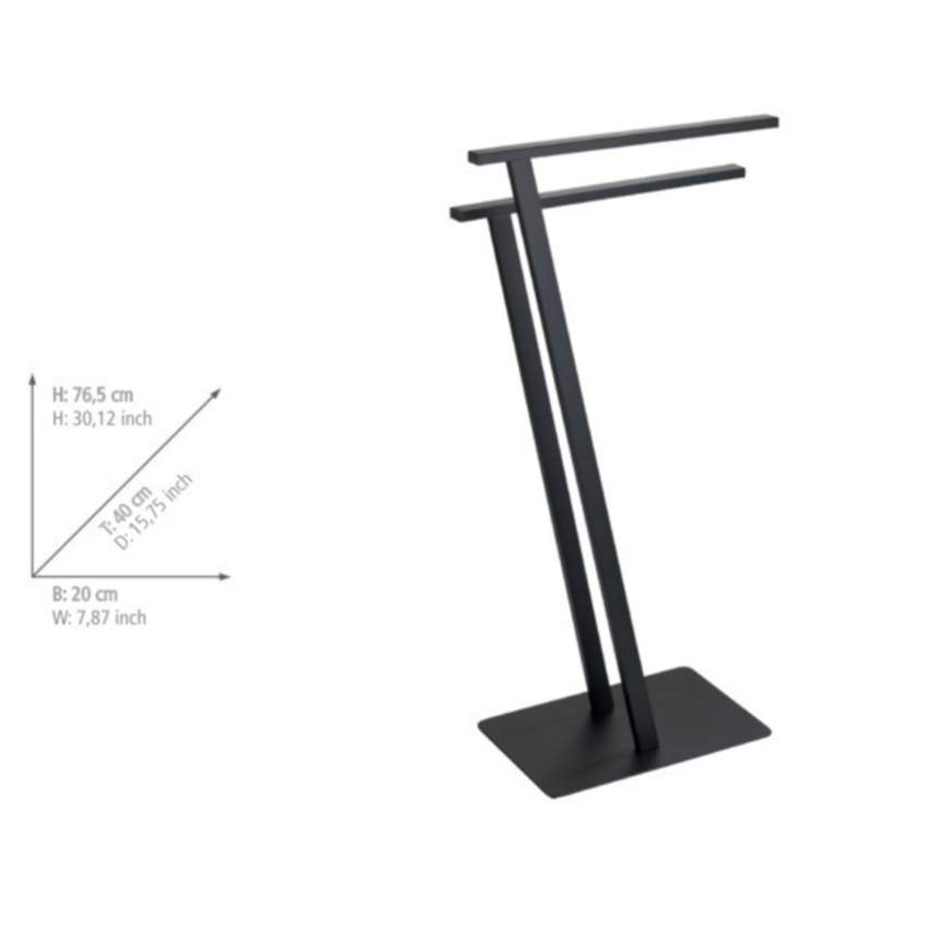 WENKO 24396100 - LIRIO Towel Stand 20 x 40 cm, Black