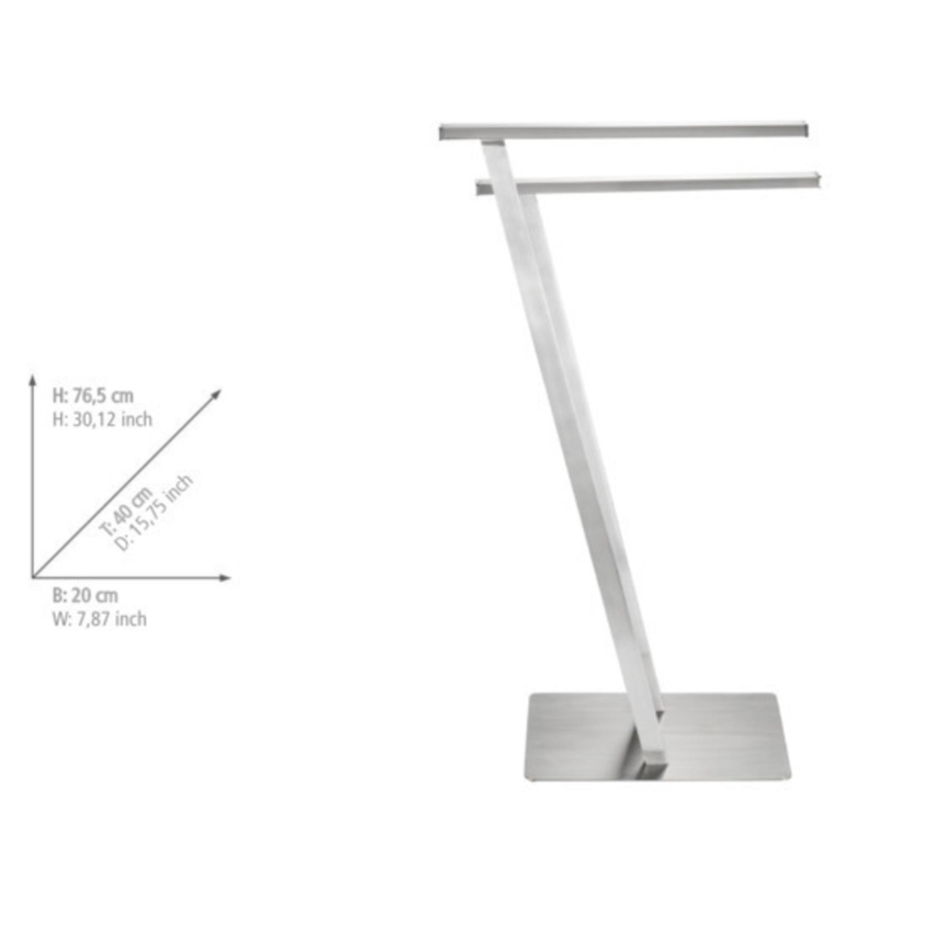 WENKO 24397100 - LIRIO Towel Rail 20 x 76.5 cm stainless steel, satin finish