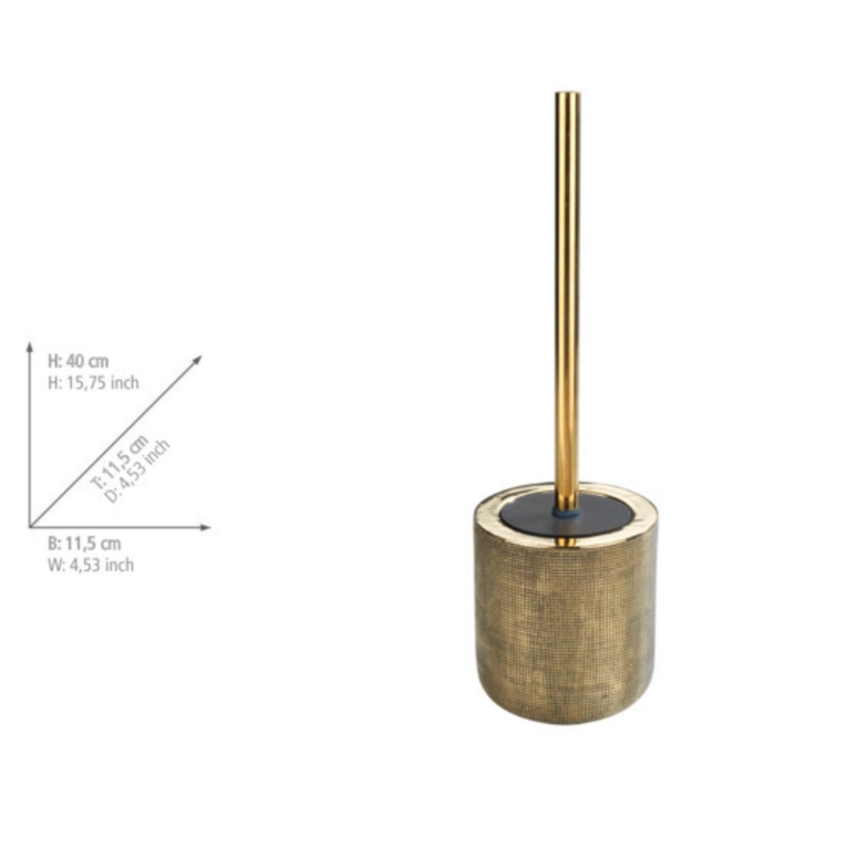 WENKO 24403100 - RIVARA Toilet Brush 11.5 x 40 cm, Gold