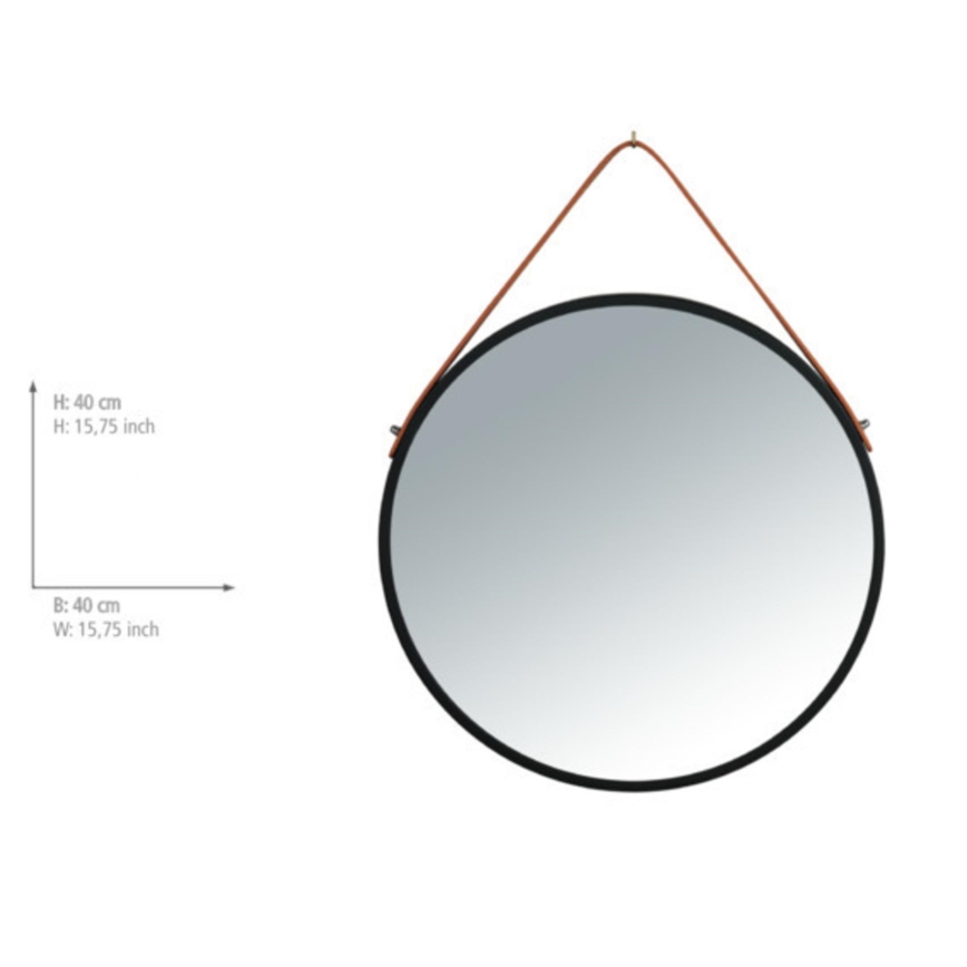 WENKO 24424100 - BORRONE Mirror 40 x 40 cm, Black/Silver