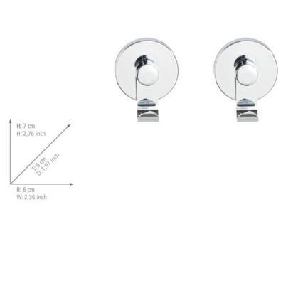 WENKO 24466100-Hook VACUUM-LOC 6x7 cm polished chrome