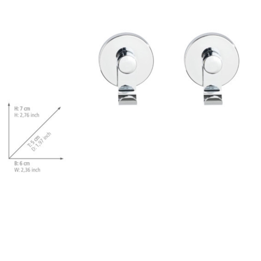 WENKO 24466100-Hook VACUUM-LOC 6x7 cm polished chrome