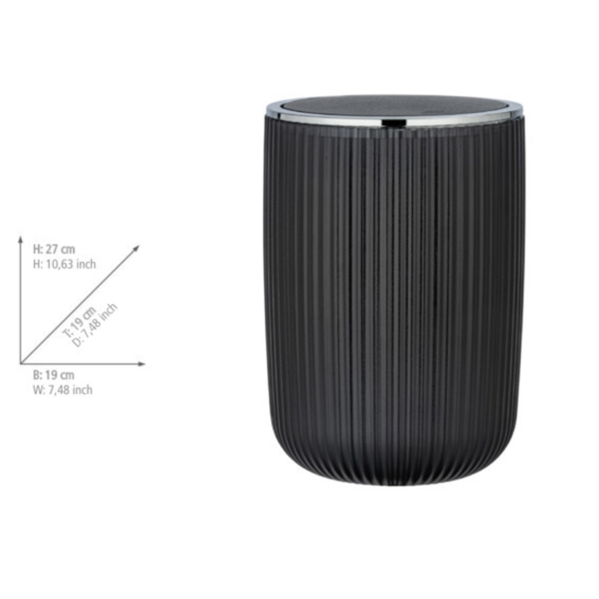 WENKO 24493100 - AGROPOLI 19x27 cm grey waste bin