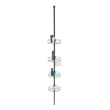 WENKO 24568100-Corner shelf DOLCEDO 31x230 cm stainless steel/black