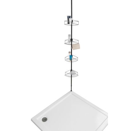 WENKO 24568100-Corner shelf DOLCEDO 31x230 cm stainless steel/black