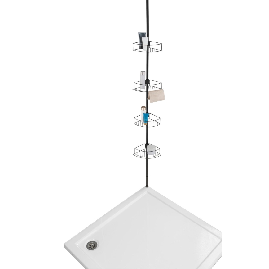 WENKO 24568100-Corner shelf DOLCEDO 31x230 cm stainless steel/black