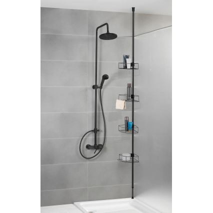 WENKO 24568100-Corner shelf DOLCEDO 31x230 cm stainless steel/black