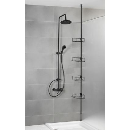 WENKO 24568100-Corner shelf DOLCEDO 31x230 cm stainless steel/black