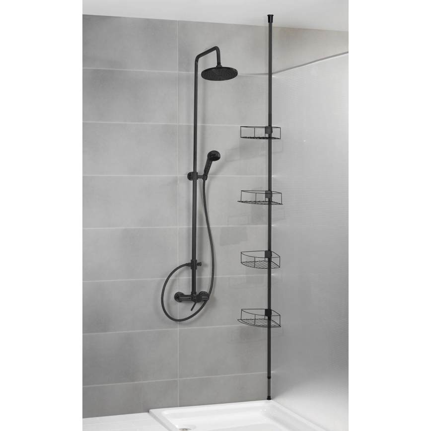 WENKO 24568100-Corner shelf DOLCEDO 31x230 cm stainless steel/black