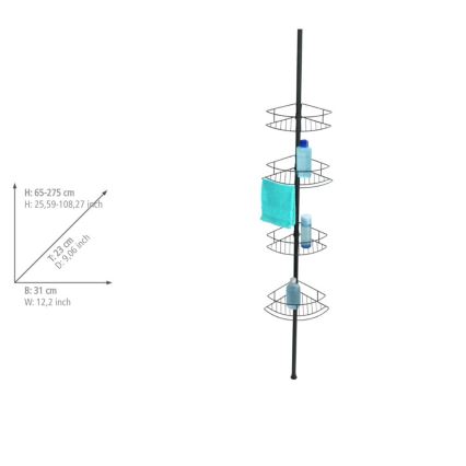 WENKO 24568100-Corner shelf DOLCEDO 31x230 cm stainless steel/black
