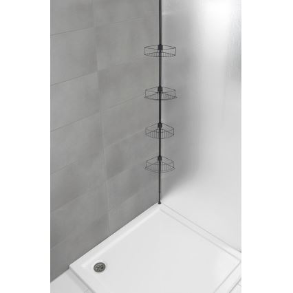 WENKO 24568100-Corner shelf DOLCEDO 31x230 cm stainless steel/black