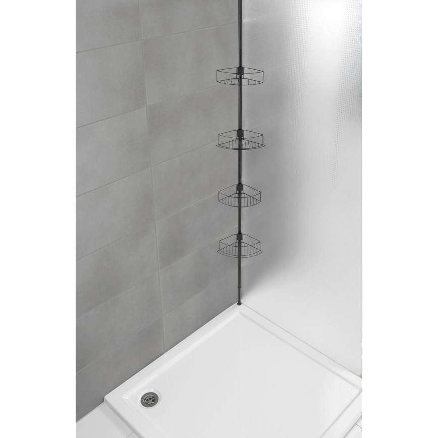 WENKO 24568100-Corner shelf DOLCEDO 31x230 cm stainless steel/black