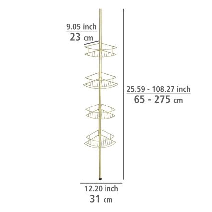 WENKO 24569100-Corner shelf DOLCEDO 31x275 cm gold