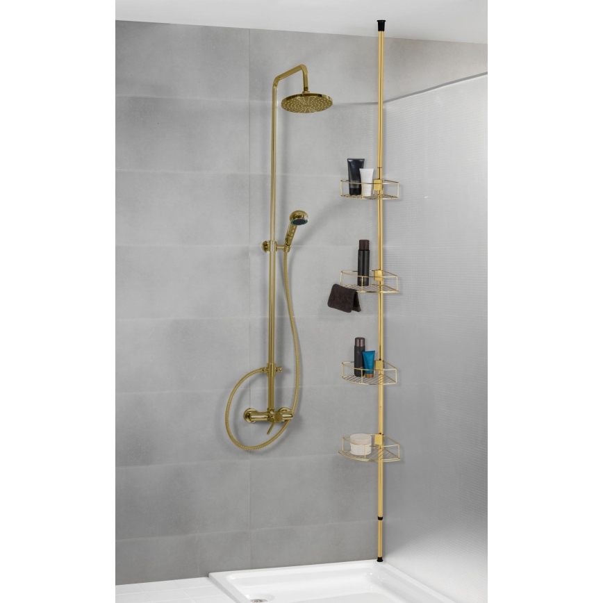 WENKO 24569100-Corner shelf DOLCEDO 31x275 cm gold