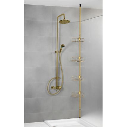WENKO 24569100-Corner shelf DOLCEDO 31x275 cm gold