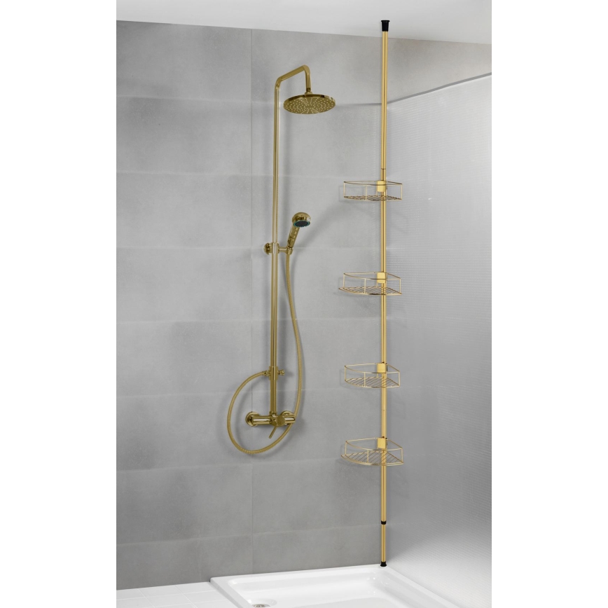 WENKO 24569100-Corner shelf DOLCEDO 31x275 cm gold