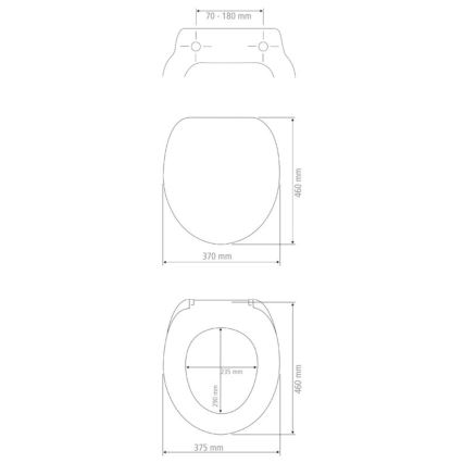 WENKO 24571100-WC toilet seat VORNO NEO 46x37 cm white/silver