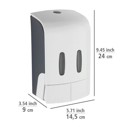 WENKO 24591100 - TARTAS Soap Dispenser, 480 ml, White/Grey